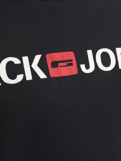 Jack & Jones Corp Logo Crew Neck T-Shirt Black - Tricouri - Tricouri Bărbați Mărimi Mari