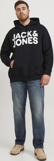 Jack & Jones CORP LOGO Large Print Hoodie Black - Pulovere & hanorace - Pulovere & Hanorace Bărbați Mărimi Mari