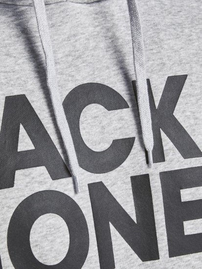 Jack & Jones CORP LOGO Large Print Hoodie Light Grey Melange - Pulovere & hanorace - Pulovere & Hanorace Bărbați Mărimi Mari
