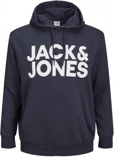 Jack & Jones CORP LOGO Large Print Hoodie Navy Blazer - Pulovere & hanorace - Pulovere & Hanorace Bărbați Mărimi Mari