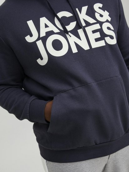 Jack & Jones CORP LOGO Large Print Hoodie Navy Blazer - Pulovere & hanorace - Pulovere & Hanorace Bărbați Mărimi Mari