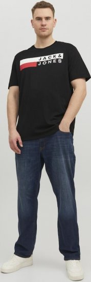 Jack & Jones CORP Logo T-Shirt Black/PLAY 4 - Tricouri - Tricouri Bărbați Mărimi Mari