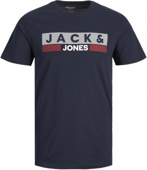 Jack & Jones CORP Logo T-Shirt Navy/PLAY 4 - Tricouri - Tricouri Bărbați Mărimi Mari