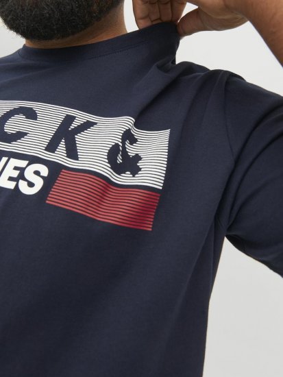 Jack & Jones CORP Logo T-Shirt Navy/PLAY 4 - Tricouri - Tricouri Bărbați Mărimi Mari