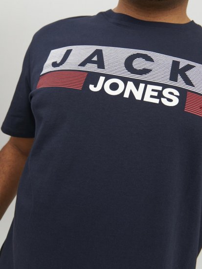 Jack & Jones CORP Logo T-Shirt Navy/PLAY 4 - Tricouri - Tricouri Bărbați Mărimi Mari