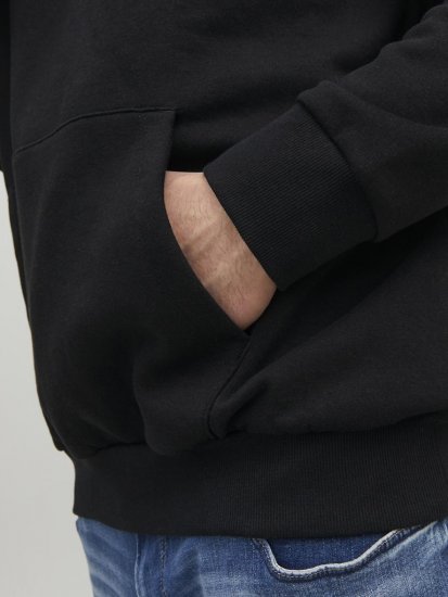 Jack & Jones CORP LOGO PLAY 4 Print Hoodie Black - Pulovere & hanorace - Pulovere & Hanorace Bărbați Mărimi Mari