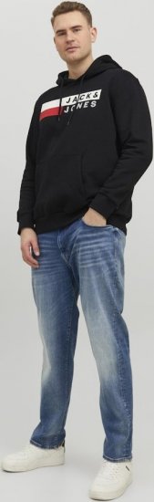 Jack & Jones CORP LOGO PLAY 4 Print Hoodie Black - Pulovere & hanorace - Pulovere & Hanorace Bărbați Mărimi Mari