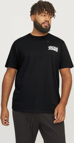 Jack & Jones CORP Logo T-Shirt Black - Tricouri - Tricouri Bărbați Mărimi Mari