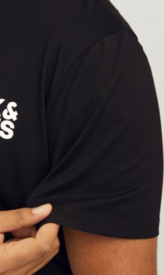 Jack & Jones CORP Logo T-Shirt Black - Tricouri - Tricouri Bărbați Mărimi Mari