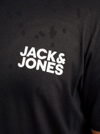 Jack & Jones CORP Logo T-Shirt Black - Tricouri - Tricouri Bărbați Mărimi Mari