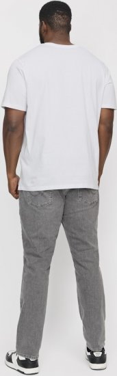 Jack & Jones CORP Logo T-Shirt White w Small Black Print - Tricouri - Tricouri Bărbați Mărimi Mari