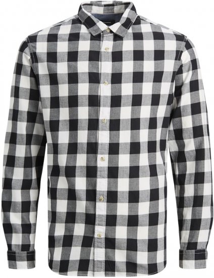 Jack & Jones Gingham L/S Shirt Whisper White - Cămăși - Cămăși Bărbați Mărimi Mari