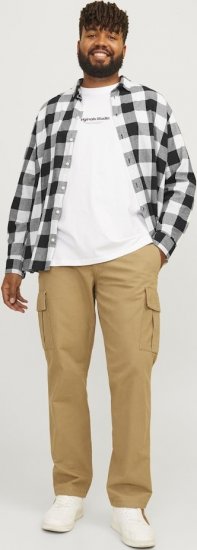 Jack & Jones Gingham L/S Shirt Whisper White - Cămăși - Cămăși Bărbați Mărimi Mari