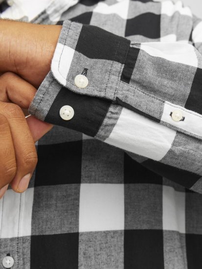 Jack & Jones Gingham L/S Shirt Whisper White - Cămăși - Cămăși Bărbați Mărimi Mari