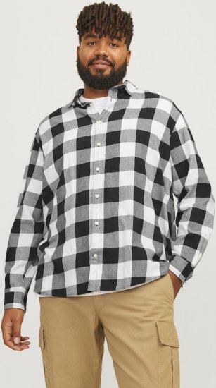 Jack & Jones Gingham L/S Shirt Whisper White - Cămăși - Cămăși Bărbați Mărimi Mari