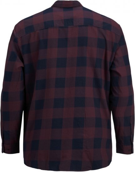 Jack & Jones Gingham L/S Shirt Dark Red - Cămăși - Cămăși Bărbați Mărimi Mari