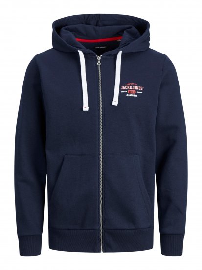 Jack & Jones JJSTAMP ZIP Hoodie Navy - Pulovere & hanorace - Pulovere & Hanorace Bărbați Mărimi Mari