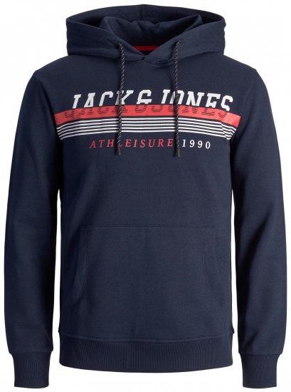 Jack & Jones JJIRON Hoodie Navy - Pulovere & hanorace - Pulovere & Hanorace Bărbați Mărimi Mari
