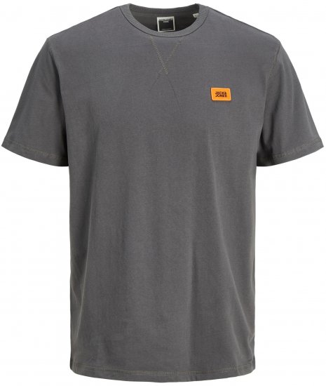 Jack & Jones JCOCLASSIC WAFFLE BADGE TEE Charcoal - Tricouri - Tricouri Bărbați Mărimi Mari
