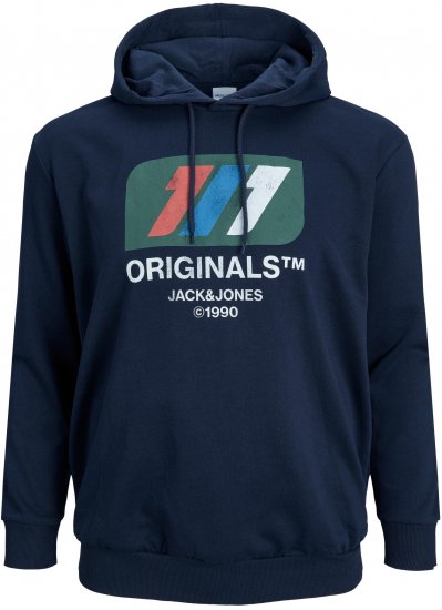 Jack & Jones JORNATE SWEAT Hoodie Navy - Pulovere & hanorace - Pulovere & Hanorace Bărbați Mărimi Mari