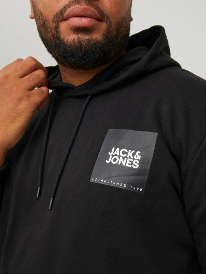 Jack & Jones JJLOCK SWEAT HOOD Black - Pulovere & hanorace - Pulovere & Hanorace Bărbați Mărimi Mari