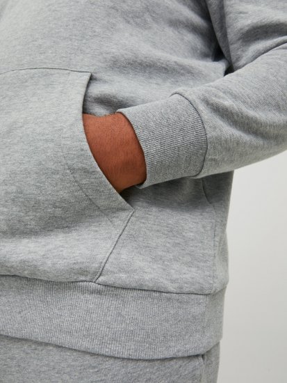 Jack & Jones JJLOCK SWEAT HOOD Grey - Pulovere & hanorace - Pulovere & Hanorace Bărbați Mărimi Mari