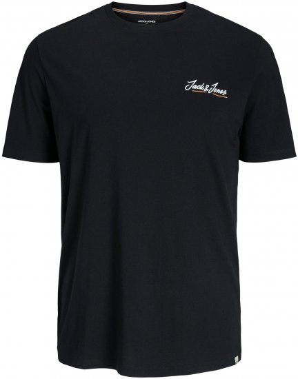 Jack & Jones JORPAUL TONS TEE Black - Tricouri - Tricouri Bărbați Mărimi Mari