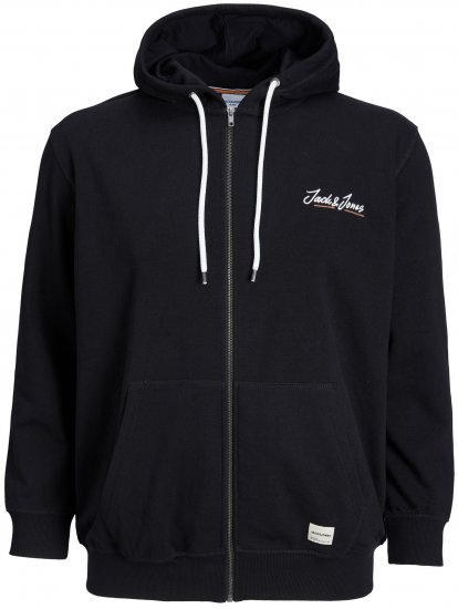 Jack & Jones JORPAUL TONS ZIP Hoodie Black - Pulovere & hanorace - Pulovere & Hanorace Bărbați Mărimi Mari