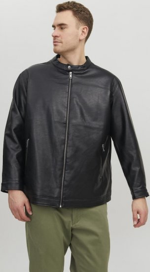 Jack & Jones Rocky Urban Rider Leather Jacket Black - Geci - Geci Bărbați Mărimi Mari