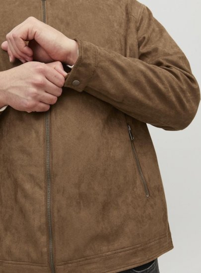 Jack & Jones Rocky Urban Rider Leather Jacket Brown - Geci - Geci Bărbați Mărimi Mari