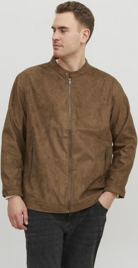 Jack & Jones Rocky Urban Rider Leather Jacket Brown - Geci - Geci Bărbați Mărimi Mari