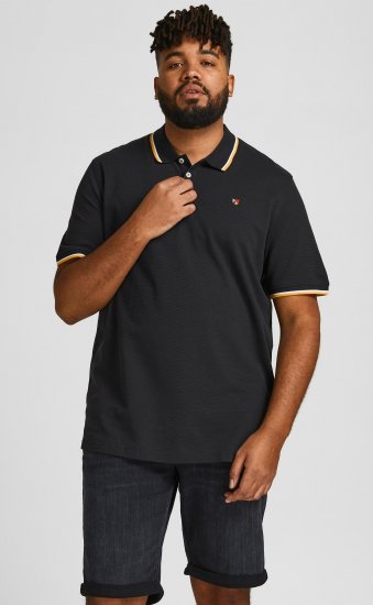Jack & Jones JPRWINBLU Poloshirt Black - Tricouri polo - Tricouri Polo Bărbați Mărimi Mari