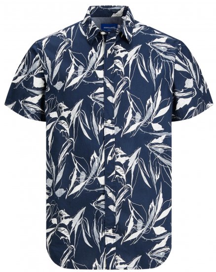 Jack & Jones JORCRAYON AOP Shirt Navy - Cămăși - Cămăși Bărbați Mărimi Mari