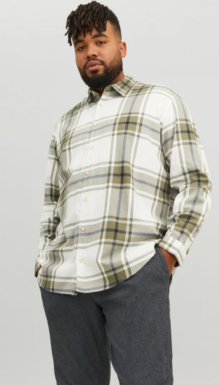 Jack & Jones JORJOSHUA Checked Shirt Dusty Olive - Cămăși - Cămăși Bărbați Mărimi Mari
