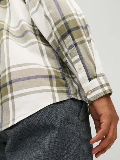 Jack & Jones JORJOSHUA Checked Shirt Dusty Olive - Cămăși - Cămăși Bărbați Mărimi Mari