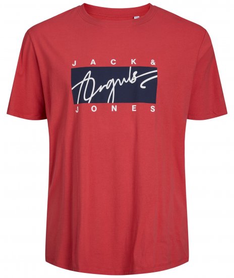 Jack & Jones JORJOSHUA T-shirt Red - Tricouri - Tricouri Bărbați Mărimi Mari