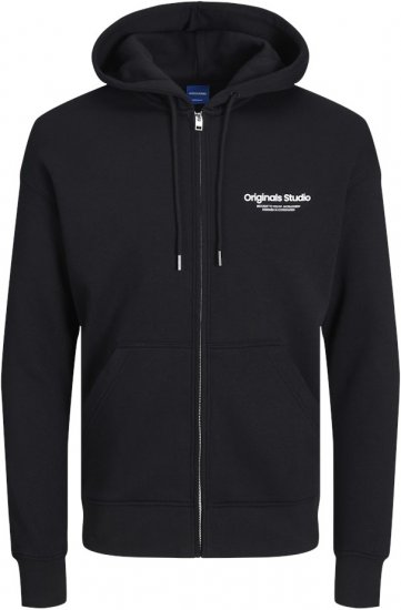 Jack & Jones ESTERBRO Zip Hoodie Black - Pulovere & hanorace - Pulovere & Hanorace Bărbați Mărimi Mari