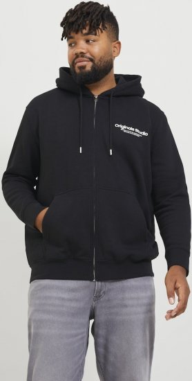Jack & Jones ESTERBRO Zip Hoodie Black - Pulovere & hanorace - Pulovere & Hanorace Bărbați Mărimi Mari