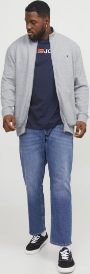 Jack & Jones PAULOS Turtleneck Zip Sweatshirt Light Grey Melange - Pulovere & hanorace - Pulovere & Hanorace Bărbați Mărimi Mari