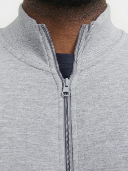 Jack & Jones PAULOS Turtleneck Zip Sweatshirt Light Grey Melange - Pulovere & hanorace - Pulovere & Hanorace Bărbați Mărimi Mari