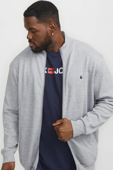 Jack & Jones PAULOS Turtleneck Zip Sweatshirt Light Grey Melange - Pulovere & hanorace - Pulovere & Hanorace Bărbați Mărimi Mari