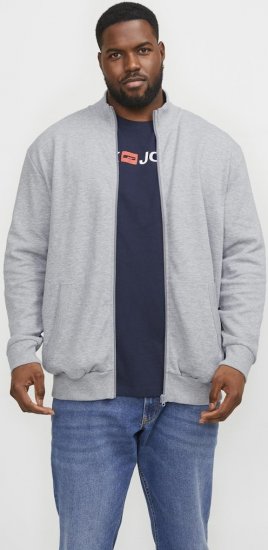 Jack & Jones PAULOS Turtleneck Zip Sweatshirt Light Grey Melange - Pulovere & hanorace - Pulovere & Hanorace Bărbați Mărimi Mari