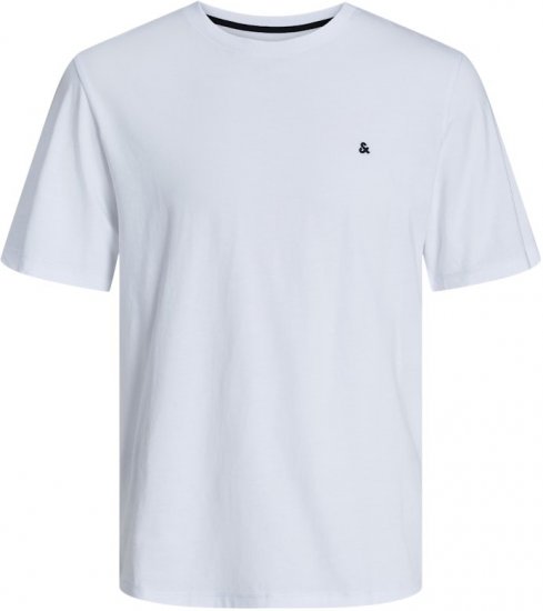 Jack & Jones PAULOS T-Shirt White - Tricouri - Tricouri Bărbați Mărimi Mari