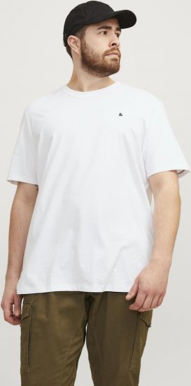 Jack & Jones PAULOS T-Shirt White - Tricouri - Tricouri Bărbați Mărimi Mari