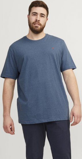 Jack & Jones PAULOS T-Shirt Denim Blue - Tricouri - Tricouri Bărbați Mărimi Mari