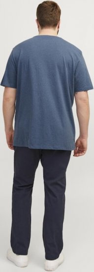 Jack & Jones PAULOS T-Shirt Denim Blue - Tricouri - Tricouri Bărbați Mărimi Mari