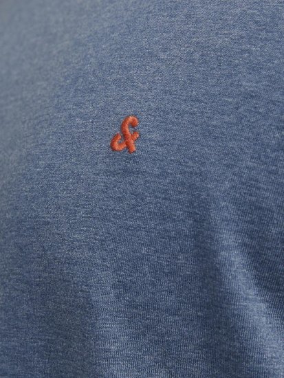 Jack & Jones PAULOS T-Shirt Denim Blue - Tricouri - Tricouri Bărbați Mărimi Mari