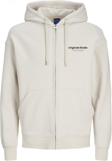 Jack & Jones ESTERBRO Zip Hoodie Light Grey - Pulovere & hanorace - Pulovere & Hanorace Bărbați Mărimi Mari