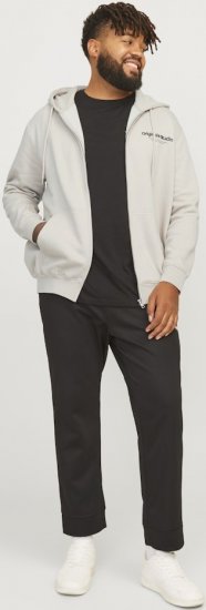 Jack & Jones ESTERBRO Zip Hoodie Light Grey - Pulovere & hanorace - Pulovere & Hanorace Bărbați Mărimi Mari