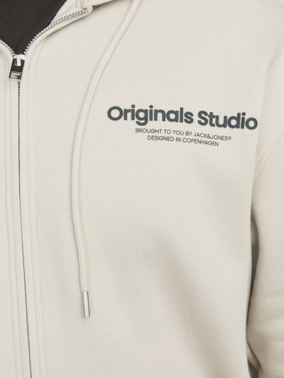 Jack & Jones ESTERBRO Zip Hoodie Light Grey - Pulovere & hanorace - Pulovere & Hanorace Bărbați Mărimi Mari